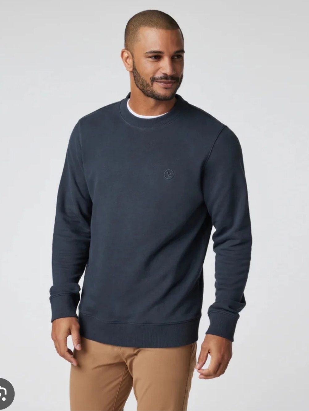 Men's Vuori Dark Slate Cypress Crewneck Long Sleeve Sweatshirt
